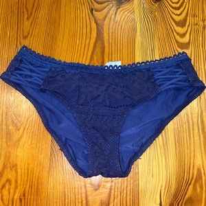 Blue lace bikini bottoms
